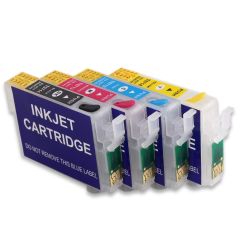 Geschikt Epson T0715 ( T0711 tot T0714 ) Navulbare cartridges  (met ARC chip) van Inktmedia