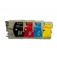 Geschikt Brother LC-1100 / 985 / 980 Set Navulbare cartridges van Inktmedia