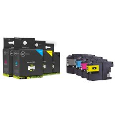 Geschikt set brother lc-421xl inkt cartridge zwart cyaan magenta en geel hoge capaciteit van inktmedia