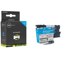 Geschikt Brother LC-521 / 521XL inktcartridge cyaan hoge capaciteit van Inktmedia