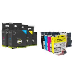 Geschikt Brother LC-521 / 521XL inktcartridge BK,C,Y,M (zwart cyaan magenta geel) multi pack hoge capaciteit van Inktmedia