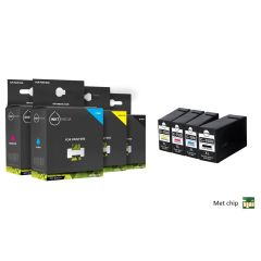 Geschikt Set Canon PGI-1500XL BK C M Y multi pack zwart, cyaan, magenta, geel hoge capaciteit van Inktmedia