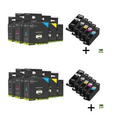 Geschikt AANBIEDING Canon pgi-520 en cli-521 serie10X MET CHIP van Inktmedia
