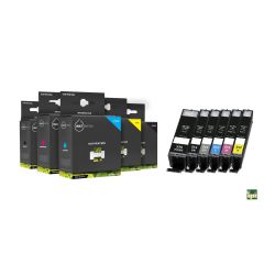 Geschikt Canon PGI-550BK Cli-551 XL serie met grijs  MET CHIP complete set van Inktmedia