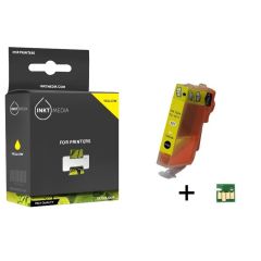 Geschikt Canon CLI-521Y  inktcartridge Geel MET CHIP van Inktmedia 