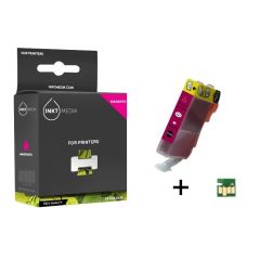 Geschikt Canon CLI-521M inktcartridge Magenta MET CHIP van Inktmedia