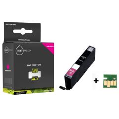 Geschikt Canon CLI-551M XL inktcartridge Magenta MET CHIP van Inktmedia