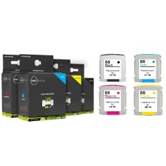 Geschikt HP 88 XL complete set inktcartridges hoge capaciteit van Inktmedia