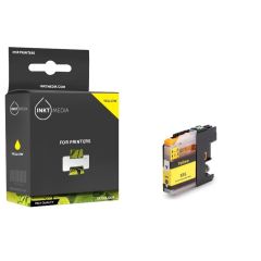 Geschikt Brother LC-12EY inktcartridge geel met chip van Inktmedia