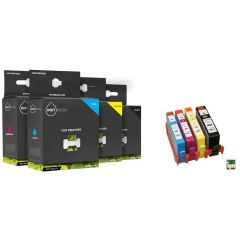 Geschikt HP 655 XL Set inktcartridges Zwart Cyaan Magenta Geel van Inktmedia