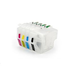 Geschikt Set Brother Hervulbare LC-3217 / LC-3219  inkt cartridge zwart cyaan magenta en geel van Inktmedia