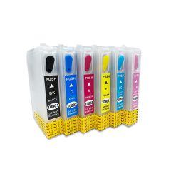 Geschikt Epson T0801 tot T0806 T0807 Navulbare cartridges (met ARC chip) van Inktmedia