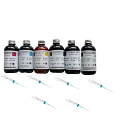 Geschikt Epson 114 Ecotank set 6X 100ml bk cy ma ye bkp en gr van Inktmedia