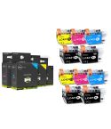 Geschikt Brother LC-421XL Inktcartridges – 10-Pack Multipack (4x Zwart + 2x Cyaan, Magenta & Geel) Hoge Capaciteit – Inktmedia