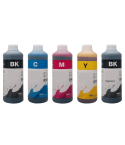 Geschikt CANON navul inkt SET VAN 5 KLEUREN zwart foto zwart cyaan magenta geel 5000ml van Inktmedia