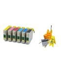Geschikt Epson T0801 tot T0806 T0807 SET Reinigings inktcartridges van Inktmedia