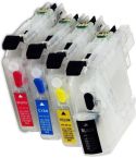 Geschikt Brother LC-123 serie Navulbare cartridges met ARC CHIP van Inktmedia