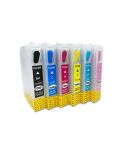 Geschikt Epson T0801 tot T0806 T0807 Navulbare cartridges (met ARC chip) van Inktmedia