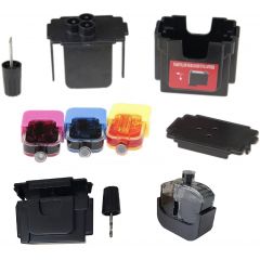 Inkt navulset refill kit geschikt HP 302XL F6U68AE zwart & HP 302XL F6U67AE kleur van Inktmedia